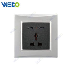 M3 Wenzhou Factory Новый дизайн электрический свет настенный выключатель и розетка IEC60669 13A MF сокет + 2USB
