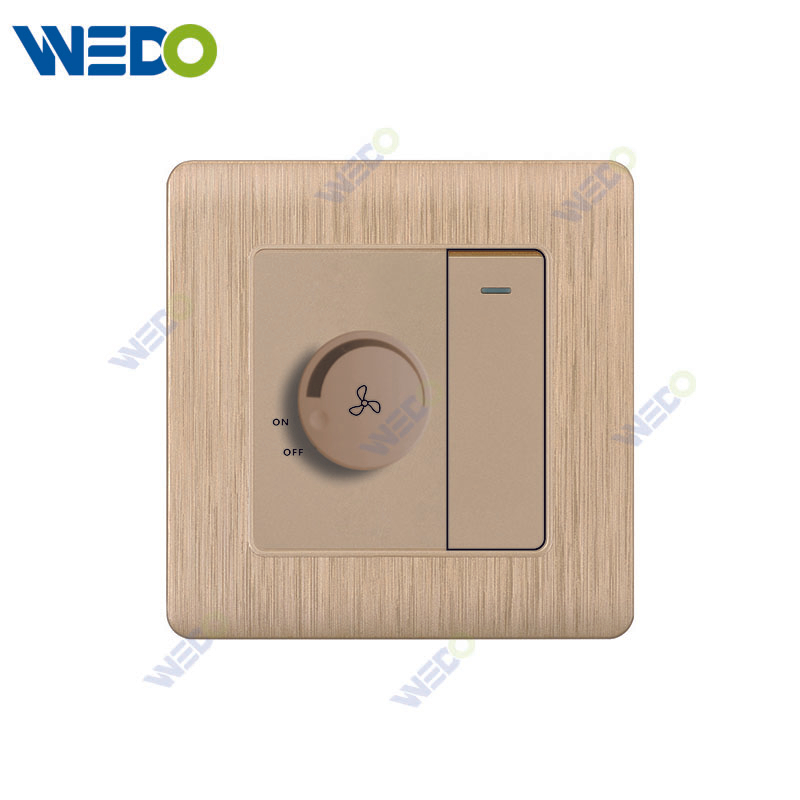 C20 86mm * 86mm Home Switch White / Silver / Gold 1G Переключатель вентилятора Dimmer 500W Электрический настенный выключатель ПК Крышка с сертификатом IEC