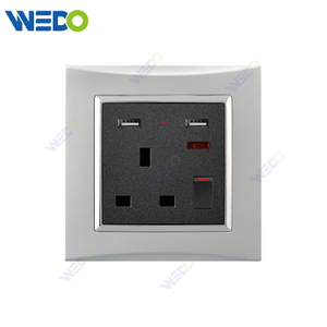 M3 Wenzhou Factory Новый дизайн электрический светильник настенный выключатель и разъем IEC6069 13A переключаемый сокет с неоновым + 2USB