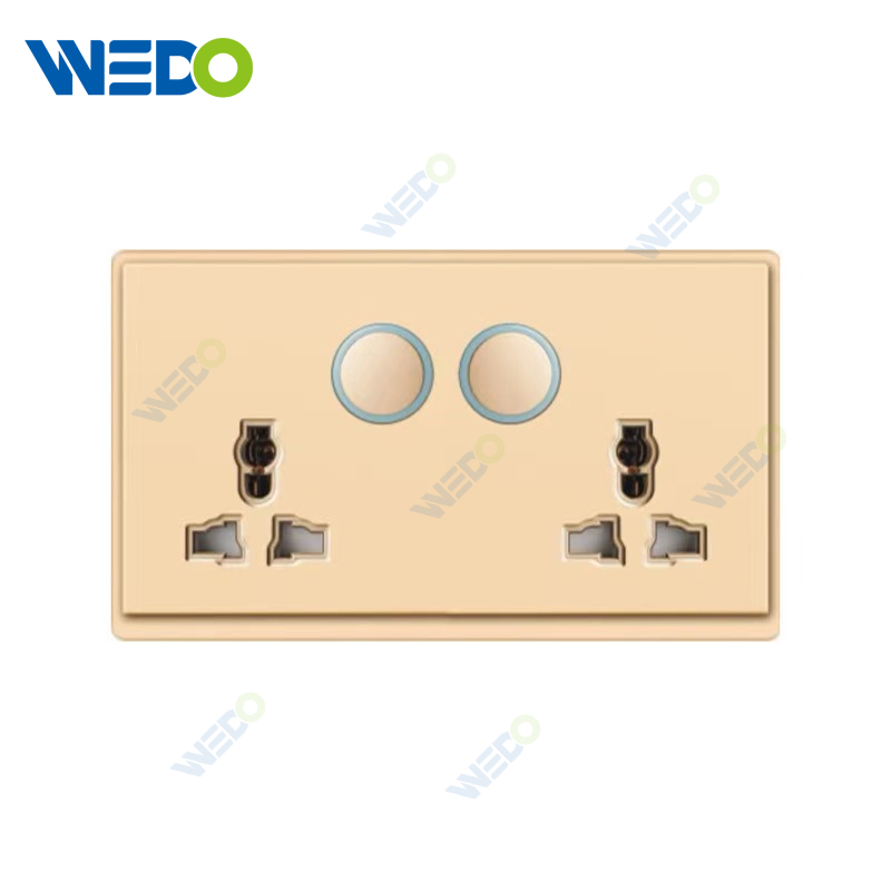 K1 Series Double 13A MF Выключатель STOMEN W / без Neon + Reset Light Electric Stall Switch Socket 86 * 86CM PC Home Switchs