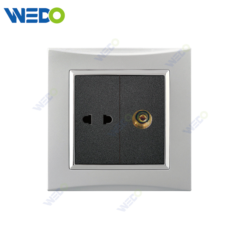 M3 Wenzhou Factory Новый дизайн электрический светильник настенный выключатель и розетка IEC60669 2Pin Socket + TV