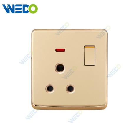 S1 Series 15A Switched Socket with Light 250V Light Electric Wall Switch Socket 86*146cm PC Material with Chrome Frame Home Switches