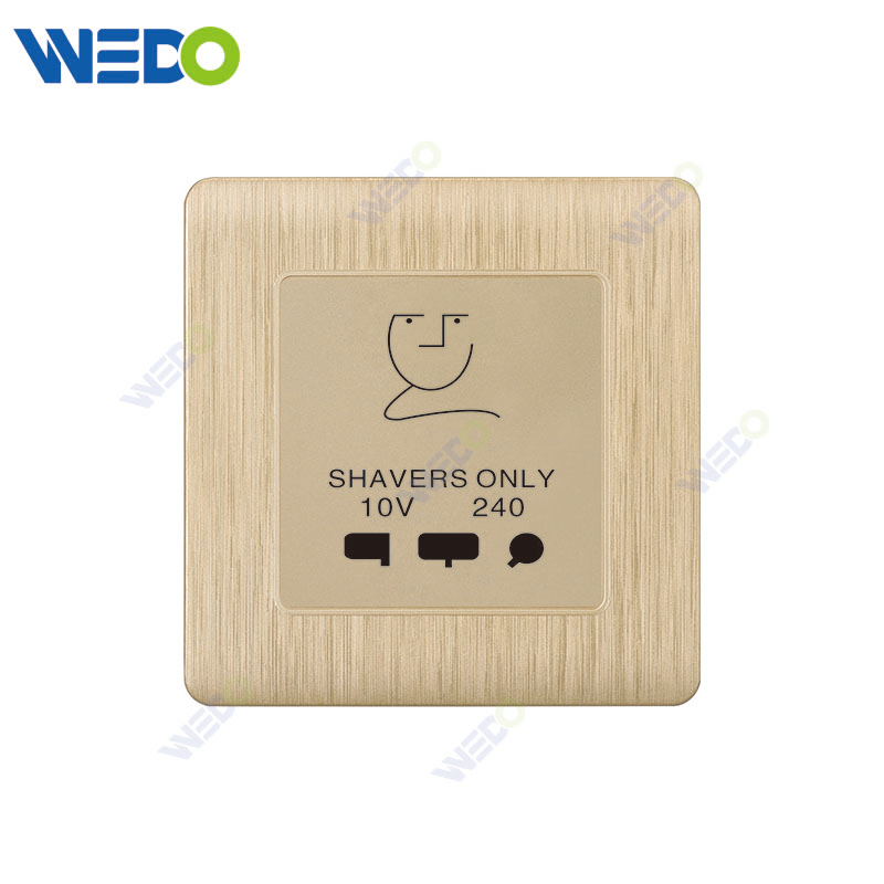 C20 86mm * 86mm Home Switch White / Silver / Gold / Gold Shaver Socket Light Electric Stall Switch PC Cover с сертификатом IEC