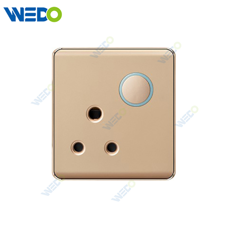 K2-P Серия 15А переключается со светодиодным световым кольцом 250 В Световой электрический Стеновый Выключатель Гнездо 86 * 86см Материал ПК с хромированной рамкой Главная выключатели