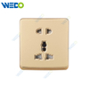 S1 Series 5 Pin Socket 250V Light Electric Wall Switch Socket 86*146cm PC Material with Chrome Frame Home Switches