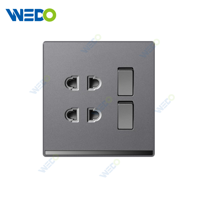 ULTRA THIN A4 Series 1 gang 1way switch and 2 gang 2 pin socket Different Color Different Style Fashion Design Wall Switch 