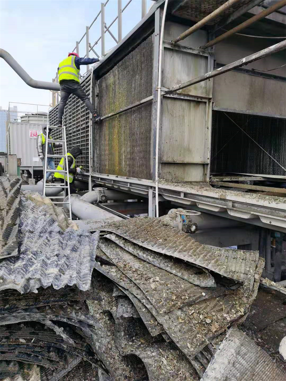 Cooling tower filler replacement কুলিং টাওয়ার ফিলার প্রতিস্থাপন