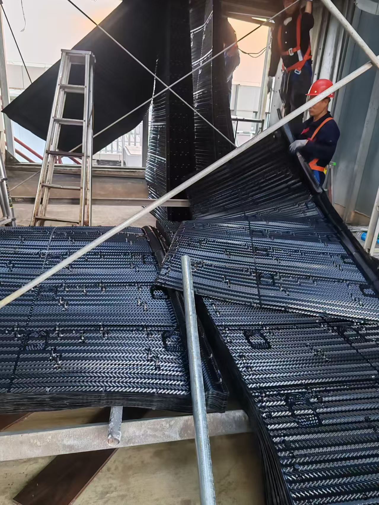 BAC cooling tower fill replacement Pagpapalit ng BAC cooling tower fill