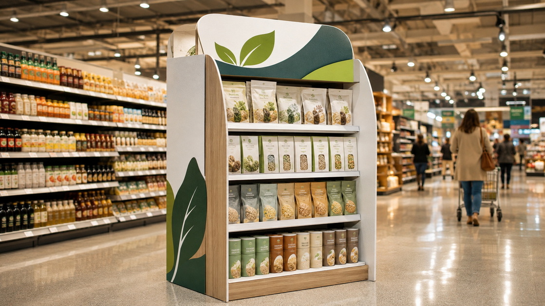 Retail Endcap Display In Supermarket Paparan Hujung Runcit Di Pasar Raya
