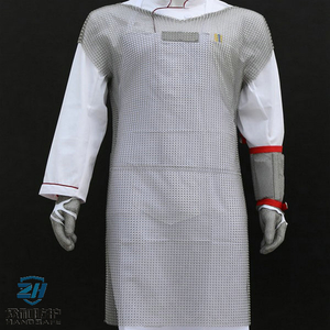 Stainless Steel Chainmail Mesh Apron with adjustable textile strap for Butcher