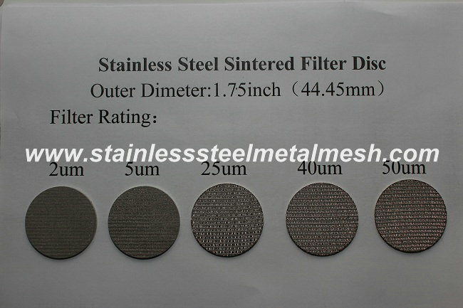 Stainless Steel Sintered Filter Disc