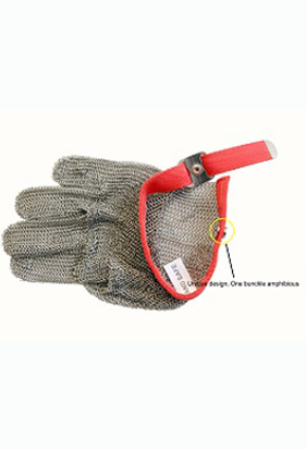 3101-Three Finger Wrist ring mesh Glove With Textile strap