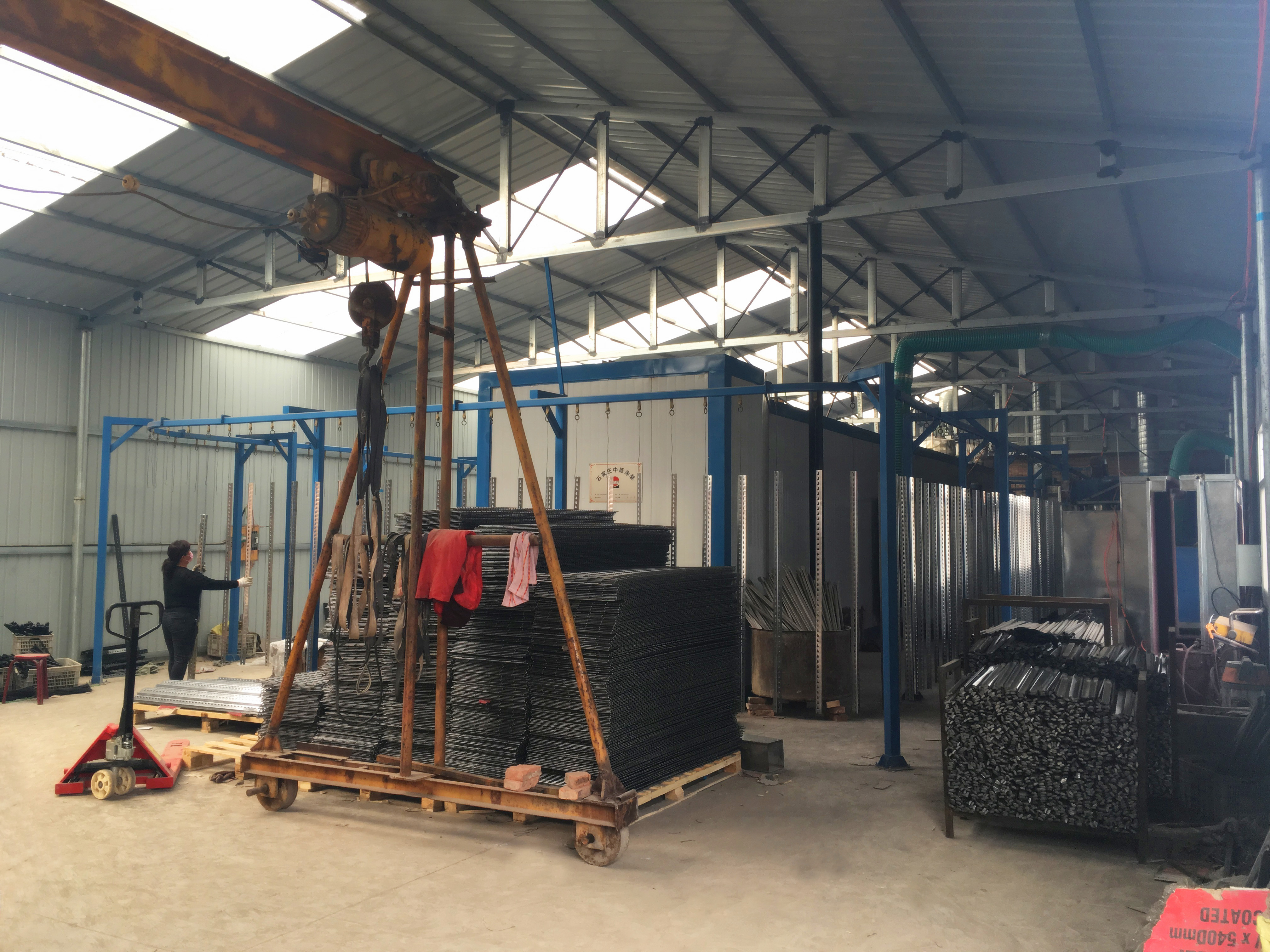 Supermarket shelves, storage and logistics spraying