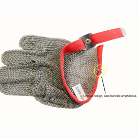 Metal Mesh Gloves for five fingers full hand protection with size XXS, XS, S, M, L, XL