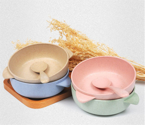 Hot Selling Kids Bowl And Spoon Set Biodegradable Rice Husk for Promotion Gift 