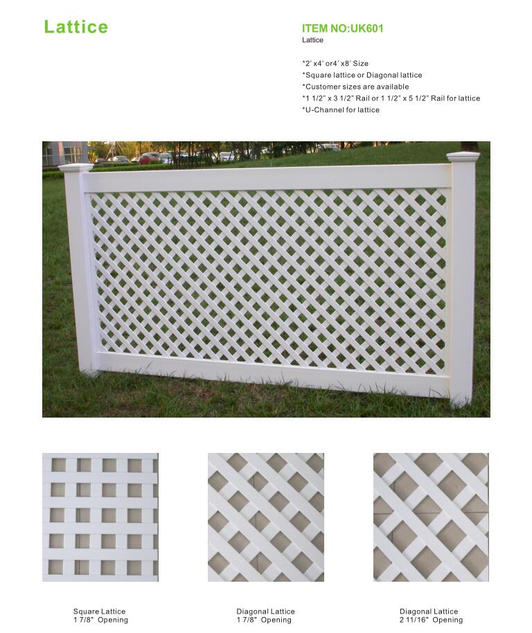 pvc fence lattice gate