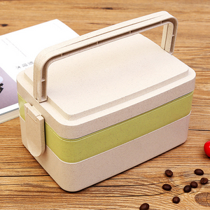Three Layers Wheat Straw Material Biodegradable Lunch Box Supplier