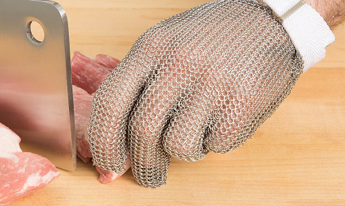 Metal Mesh Gloves for five fingers full hand protection with size XXS, XS, S, M, L, XL