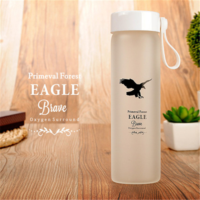 New Frosted 380ML Glass Drinking Bottle, Glass Water Bottle With