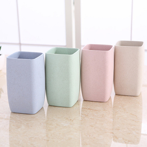 Biodegradable Wheat Straw Toothbrush Holder Water Cup