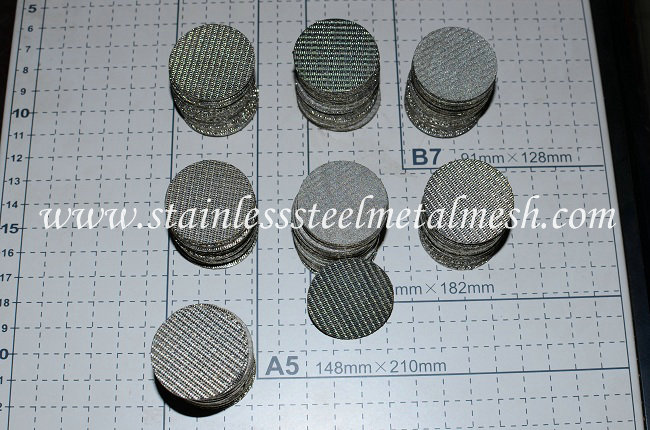 stainless steel sintered filter disc