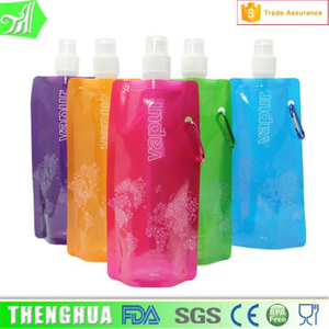 480ml Foldable Plastic Water Bottle , Drinking Water Bag
