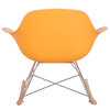 Comfortable Plastic Backrest Natural Wood Legs Arm Chair Matte Finish