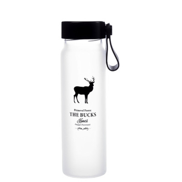 New Frosted 380ML Glass Drinking Bottle, Glass Water Bottle With
