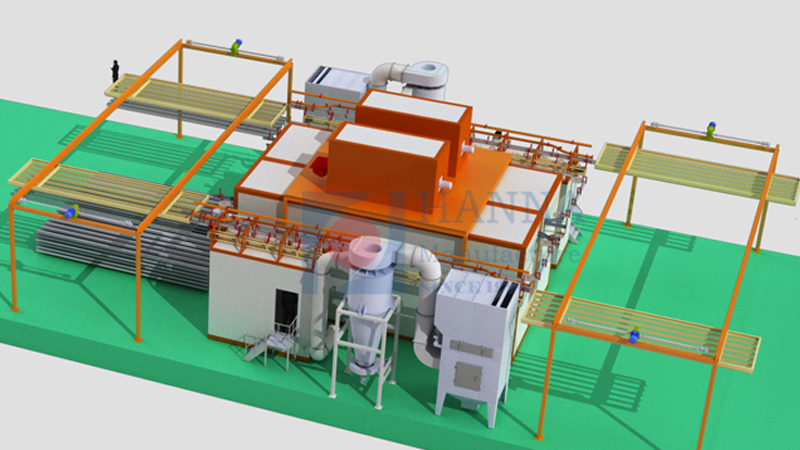 powder spraying line