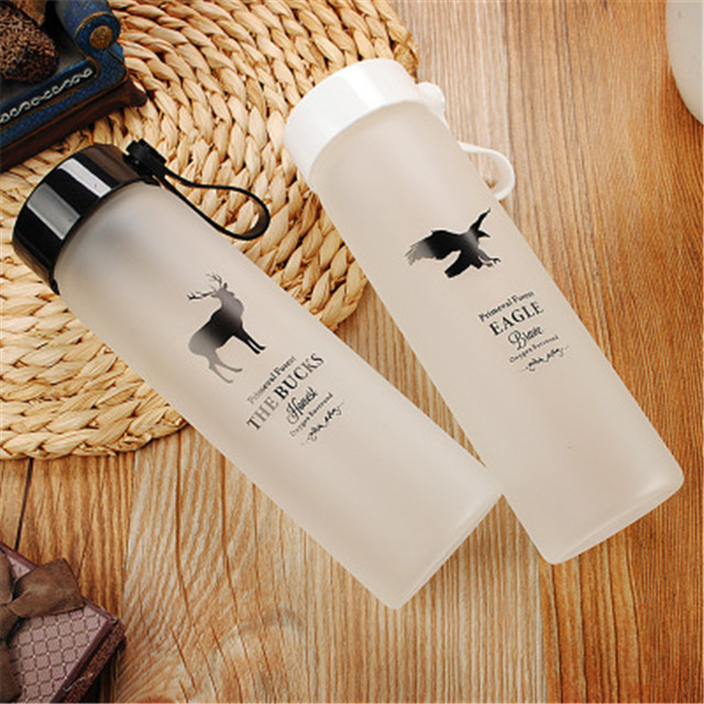 New Frosted 380ML Glass Drinking Bottle, Glass Water Bottle With