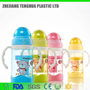 Eco-friendly Easy Drinking Plastic Baby Feeding Bottle with Handle