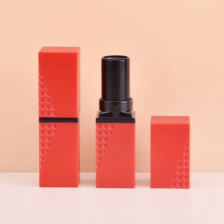 Red Plastic Lipstick Tube Packaging, Lipstick Tube Square Free Sample
