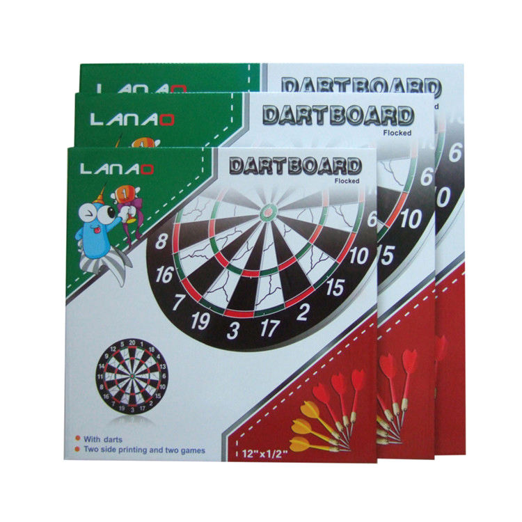 Double Sides Dart Board Set Paper Flocking 12inch 15inch 17inch Classic Style Dartboard with 6pcs Darts for Indoor party game