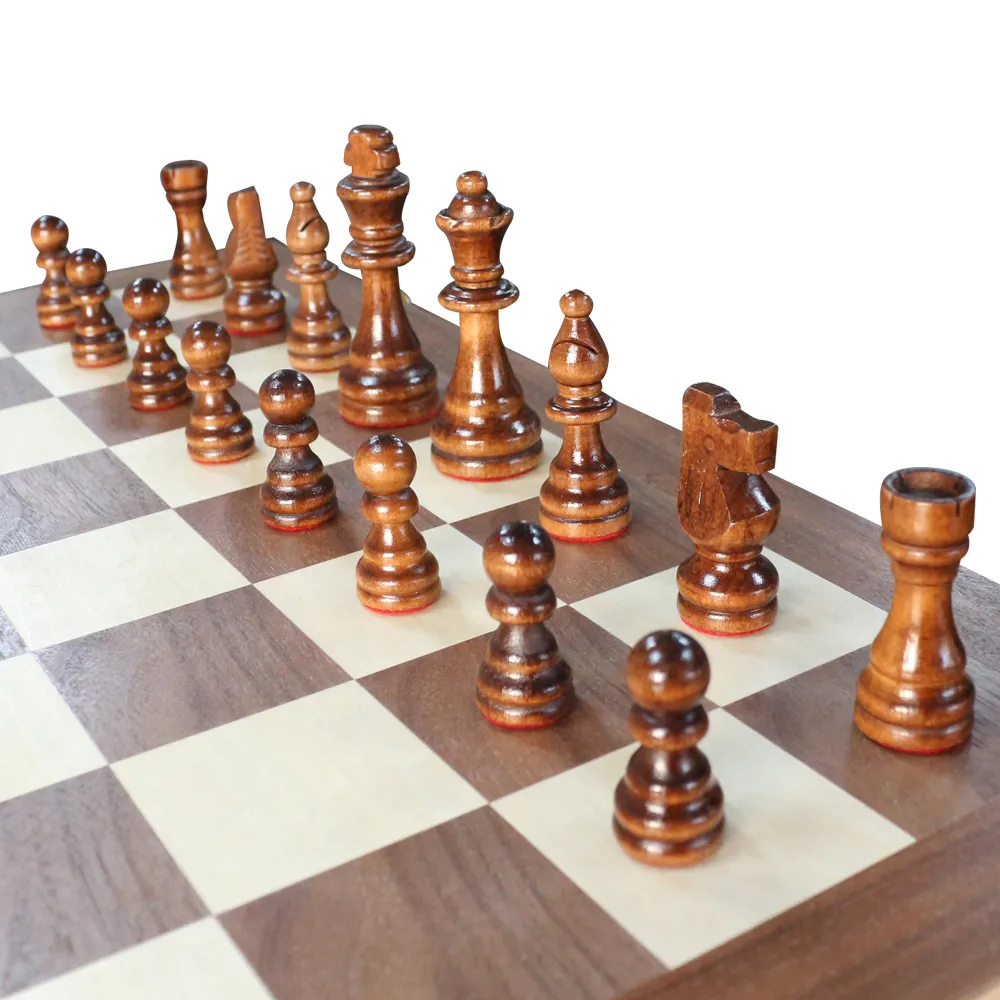  22.5 inches Large Size 53cm Foldable Wooden Chess Set with 9cm King Height Direct from Manufacturer
