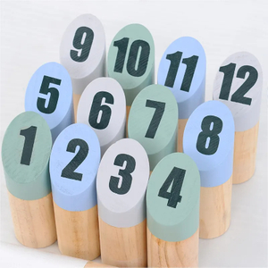 Wooden Pin & Skittles Game - Outdoor Fun - For Beach