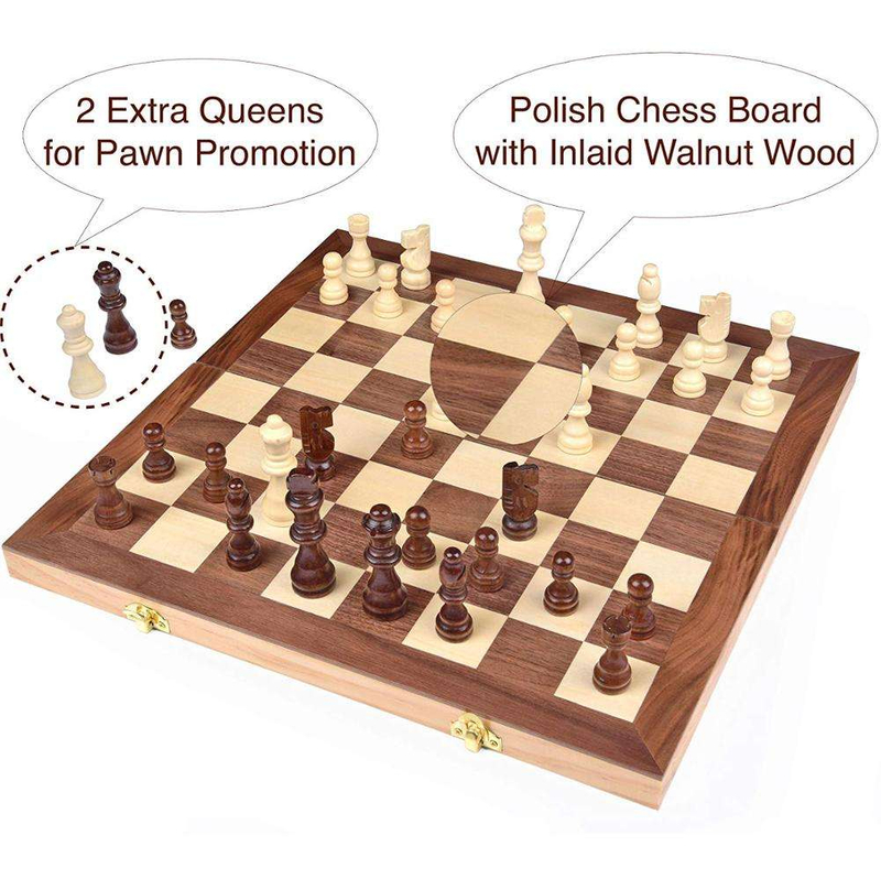 Hot sell 15 inch folding wooden chess set international chess game chess board game