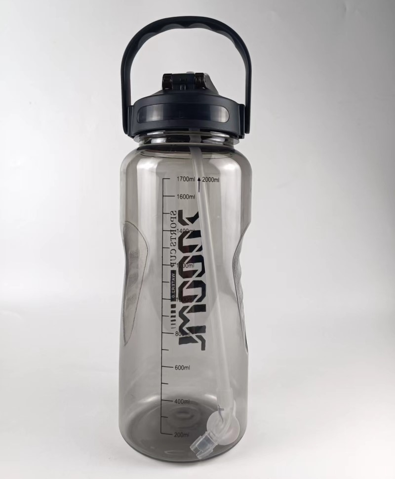 THVALUE Half Gallon Water Bottle With Straw Reusable Daily Water Intake ...