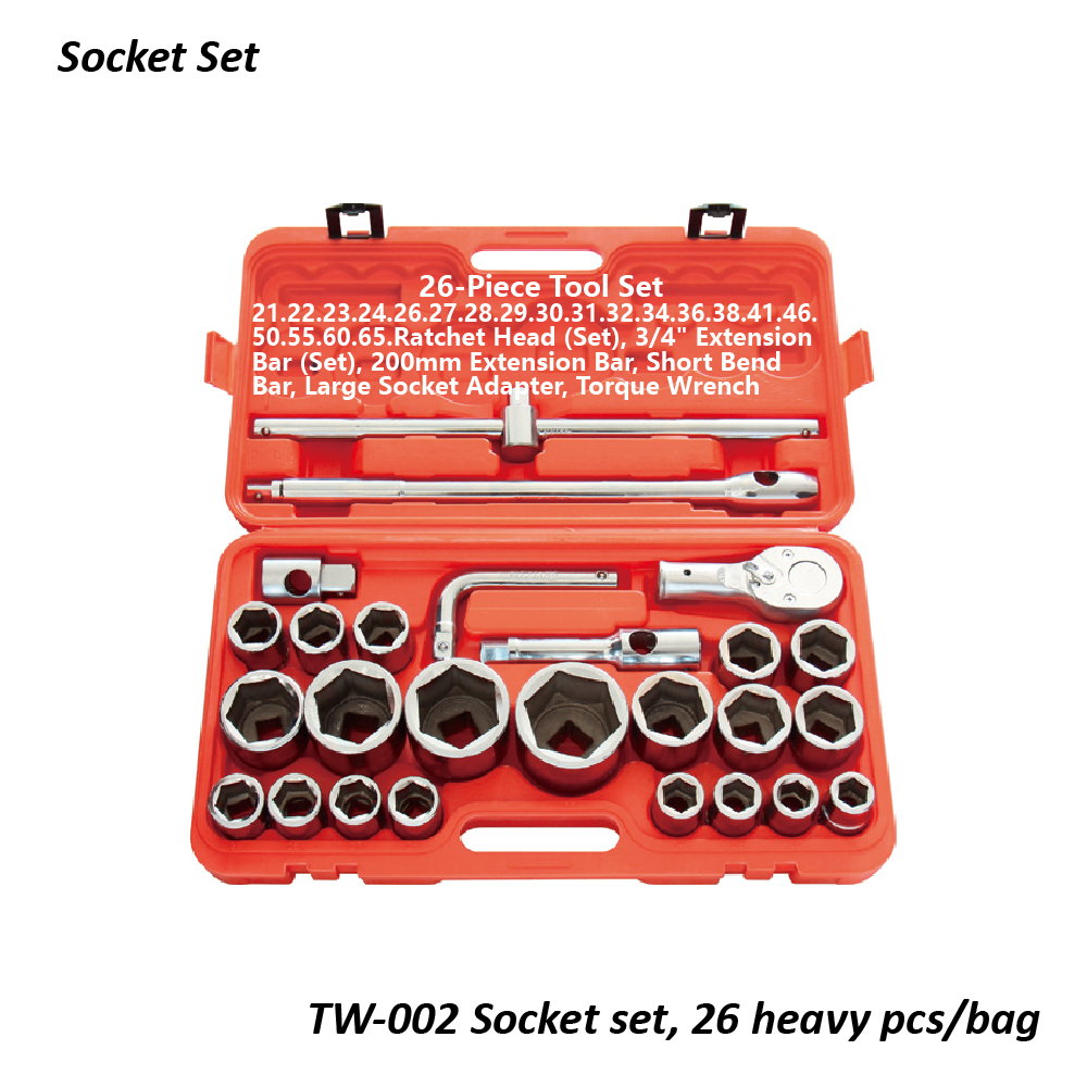 TW-002 Socket set, 26 heavy pcs/bag