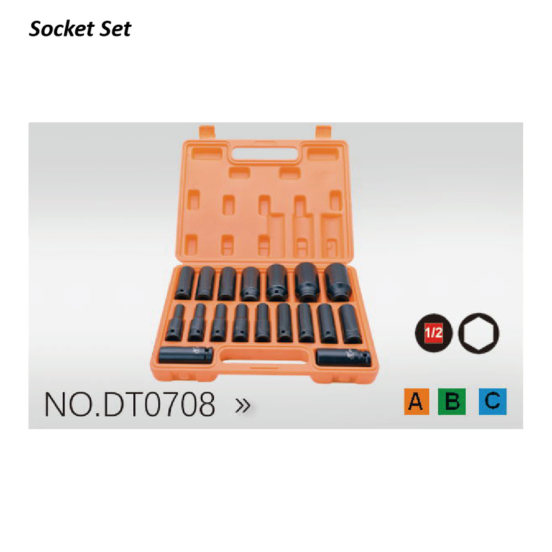 DT0708 1/2" Dr.18PCS Length Air Impact Sockets