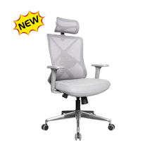 KB-8962AS-GR-015L-ALU New Design itting the Waist Office grey frame Mesh Chair with Headrest