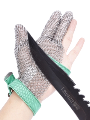 three finger metal mesh glove
