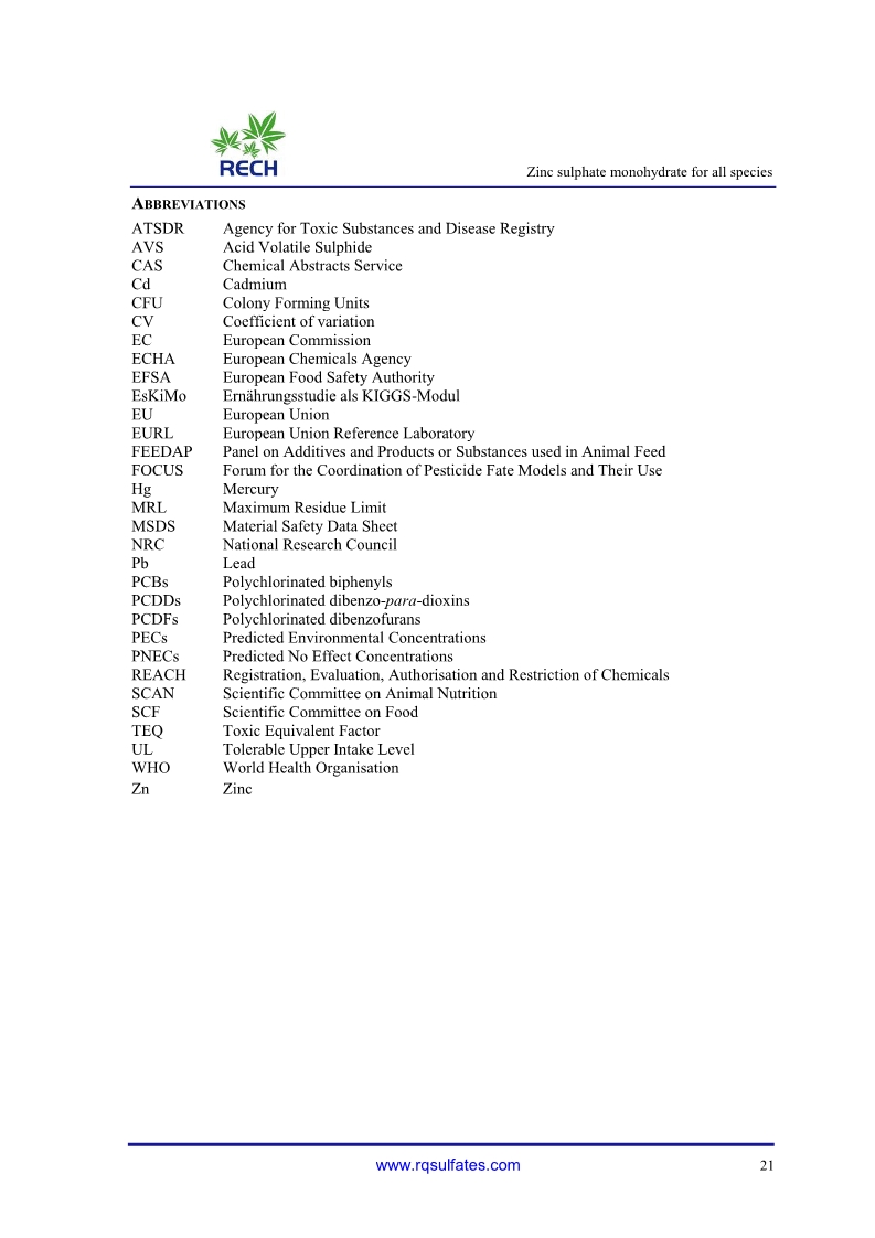 The safety and efficacy of zinc sulphate21
