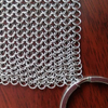 316L StainlessSteel Chainmail Cleaning Scrubber With Hanging Ring for Cast Iron Pan And BBQ Grills
