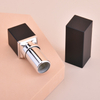 Black Square Silver Lipstick Tube, Wholesale Aluminum Solid Black Lipstick Tube