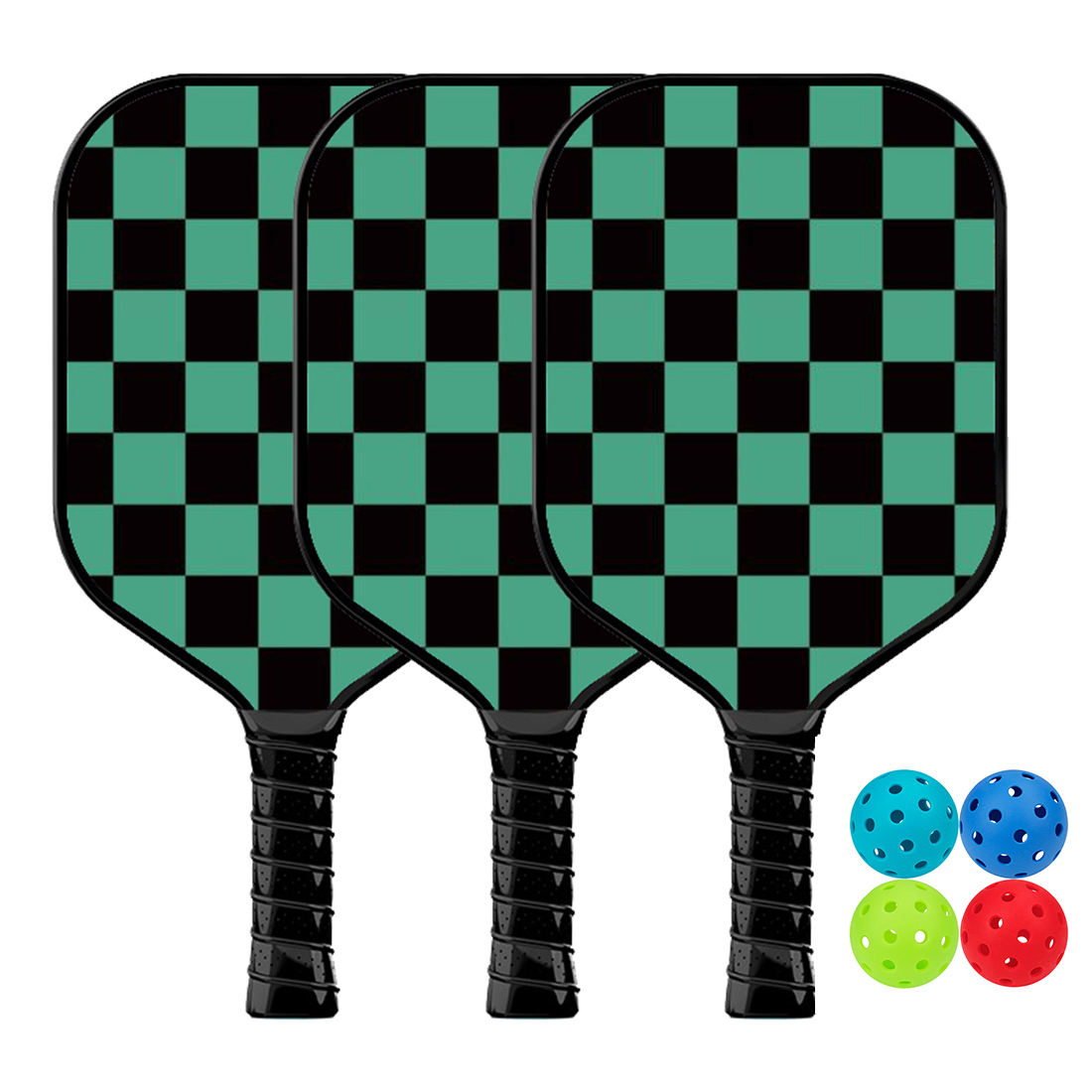 4balls Set Pickleball Paddle Racket Lightweight Pickle Balls Honeycomb Core Graphite Wholesale Pickleball Paddle