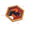 Hexagon Tangram Wooden Puzzle for Children and Adults Wooden Brain Teasers Puzzle for Adults Family Portable Board Games
