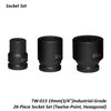 TW-013 19mm(3/4")Industrial-Grade 26-Piece Socket Set (Twelve-Point, Hexagonal)