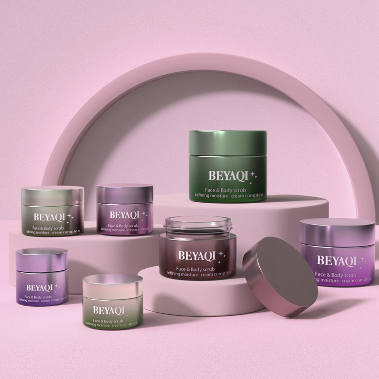 Crema cosmetica in vetro di lusso personalizzata di fascia alta 20g 50g 75g Vasetti cosmetici trasparenti Ricarica vasetti cosmetici