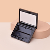 Empty Black Compact Case with Brush, Compact Brush with Mirror