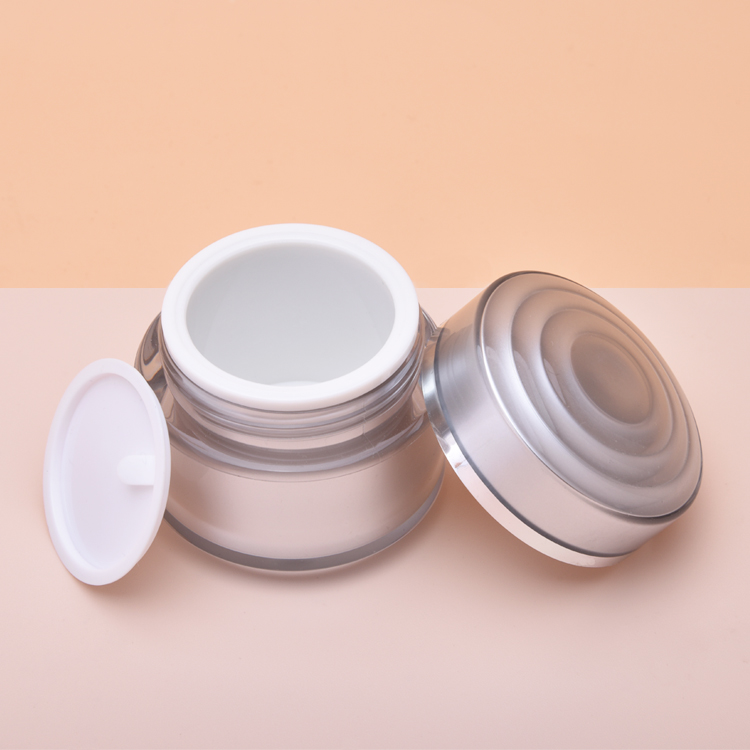 Acrylic Body Cream Jar Containers, Double Wall Cream Jar Cosmetic Empty